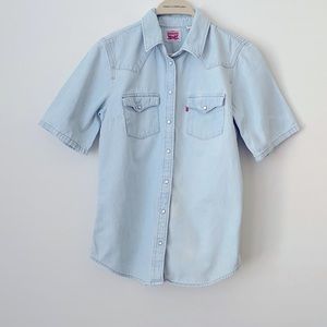 Stonewash Distressed Denim Levi Shirt